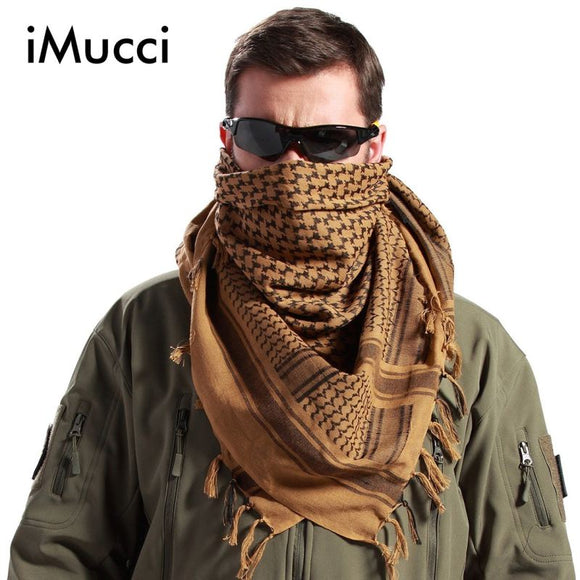 2 Pieces/lot Arabic Muslim Hijab Shemagh Desert Army Tactics Scarf Thickened Windproof Keffiyeh And Dustproof Outdoor Scarves Accessories