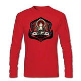 2017 Men Gautama Buddha T-Shirt Cool Unique Tee Shakyamuni T Shirt Oversize Long Sleeved Uniform For Gentleman Red / Xs