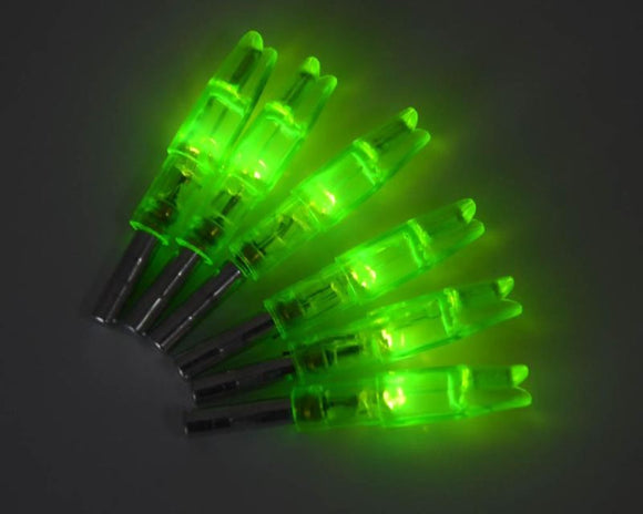 6Pcs Green Led Lighted Nocks For Arrow Shaft Id 6.2Mm Archery Hunting Shooting Automatically Recurve Crossbow Compound Bow New
