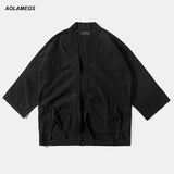 Aolamegs Mens Kimono Japanese Clothes Streetwear Fashion Casual Kanye West Kimonos Jackets Harajuku Japan Style Cardigan Outwear