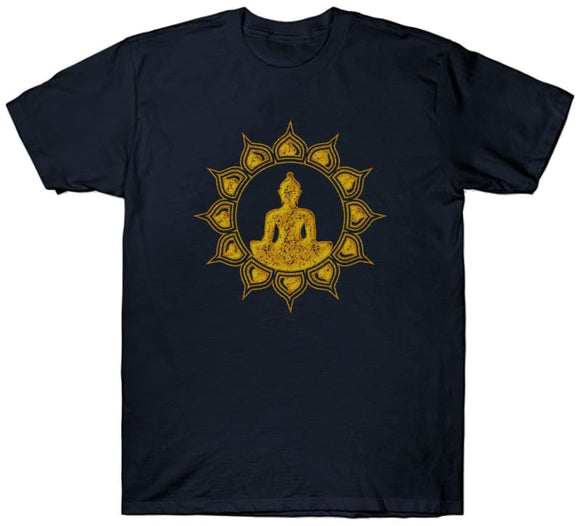 Buddha Meditation T Shirt Lotus Flower Buddhism Spiritual Relaxation 2018 Mens Funny Cotton Tee Shirts For Men T-Shirt