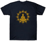 Buddha Meditation T Shirt Lotus Flower Buddhism Spiritual Relaxation 2018 Mens Funny Cotton Tee Shirts For Men T-Shirt Navy / S