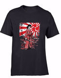 Free Shipping Summer Fashion 2017 New Spring Casual Cartoon Print Japan Samurai Musashi Tee Shirt For Men Black / S