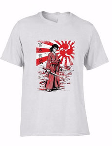 Free Shipping Summer Fashion 2017 New Spring Casual Cartoon Print Japan Samurai Musashi Tee Shirt For Men