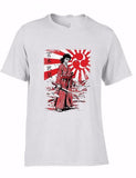 Free Shipping Summer Fashion 2017 New Spring Casual Cartoon Print Japan Samurai Musashi Tee Shirt For Men White / S