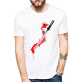 Novelty Japan Katana Design Samurai Stabbing Knife Printed T-Shirt Creative Anime Tee Bud-Shidos 84