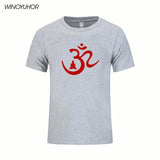 Om Symbol Buddha Meditation Buddhism Print T Shirt Men Casual Short Sleeve Tee Tops Man Summer Brand Clothing Homme Bud-Shidos 84