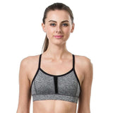 Sexy Fitness Women Sports Tank Top Running Yoga Bra Back With Hollow Mesh Breathable Quick Dry Gym Vest Gray / L