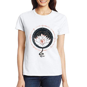 Teeheart Womens Buddha Lotus Print T-Shirt Women Summer Modal T Shirt Hipster Tees Px809 Bud-Shidos 84