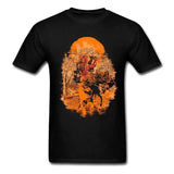 Teenage Slim Party T-Shirts Maker Funny Samurai Games Tops With Flames Men Hot Selling Graphics T Shirt Black / Xs