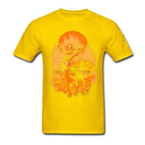Teenage Slim Party T-Shirts Maker Funny Samurai Games Tops With Flames Men Hot Selling Graphics T Shirt Yellow / Xs