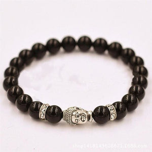 Women Bracelet Alloy Rammel Silver Buddha Elastic Beaded Tibet Charm Bracelets Beads Bracelet