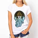 Women Summer Short Sleeve T-Shirt Million Buddha Statue Print Female O-Neck Plus Size5Xl Pfs2129 / S