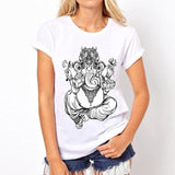 Women Summer Short Sleeve T-Shirt Million Buddha Statue Print Female O-Neck Plus Size5Xl Pfs2130 / S