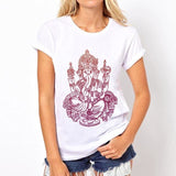 Women Summer Short Sleeve T-Shirt Million Buddha Statue Print Female O-Neck Plus Size5Xl Pfs2132 / S