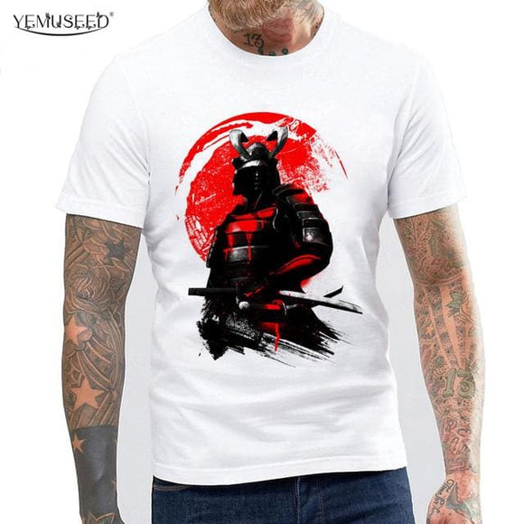 Yemuseed Punk Style Samurai Warrior Tops Summer Fashion Short Sleeve Plus Size T-Shirts Hip Hop Street Tees Mte22